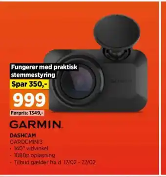 Power GARMIN. DASHCAM GARDCMINI3 tilbud