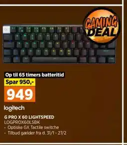 Power logitech G PRO X 60 LIGHTSPEED LOGPROX60LSBK tilbud