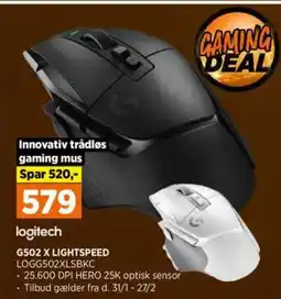 Power logitech G502 X LIGHTSPEED LOGG502XLSBKC tilbud