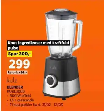 Power Kulz blender kubl3000 tilbud