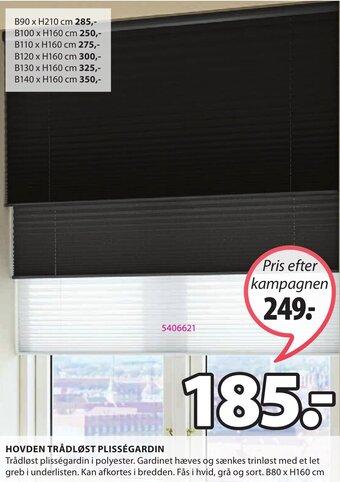 JYSK Hovden Trådløst Plisségardin tilbud