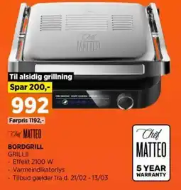 Power BORDGRILL GRILLII tilbud