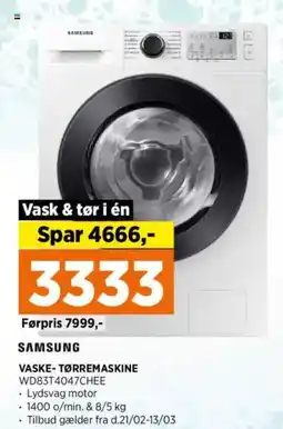 Power SAMSUNG VASKE-TØRREMASKINE tilbud