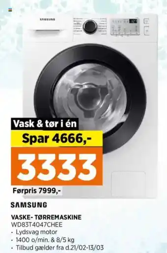 Power SAMSUNG VASKE-TØRREMASKINE tilbud