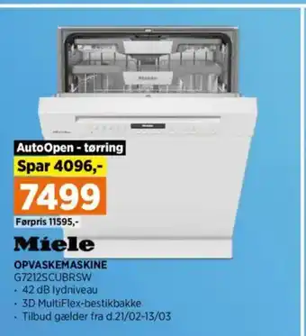 Power Miele OPVASKEMASKINE G7212SCUBRSW tilbud