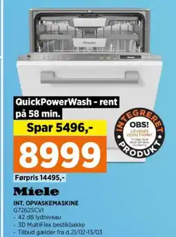 Power Miele INT. OPVASKEMASKINE G7262SCVI tilbud