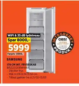 Power Samsung int. fryseskab brz22720ewwer tilbud