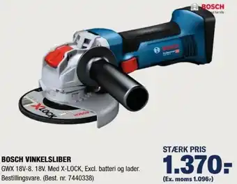 Stark Bosch Vinkelsliber GWX 18V-8 18V. tilbud