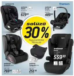 Thansen 30% PÅ ALLE AUTOSTOLE FRA SOLUZO tilbud