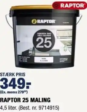 Stark Raptor 25 Maling 4,5 Liter tilbud