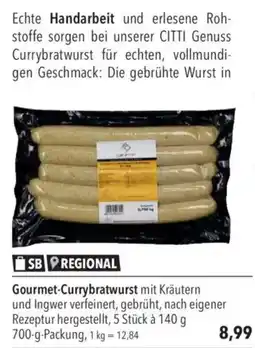 Citti Gourmet-Currybratwurst mit Kräutern tilbud