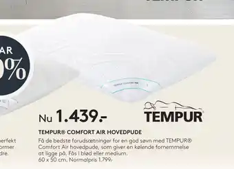 SENG TEMPUR COMFORT AIR HOVEDPUDE tilbud