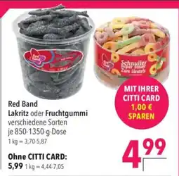 Citti Red Band Lakritz oder Fruchtgummi verschiedene Sorten tilbud