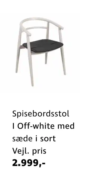 Sinnerup Spisebordsstol I Off-white med sæde i sort tilbud