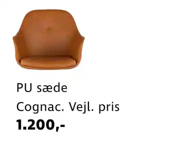 Sinnerup PU sæde Cognac tilbud