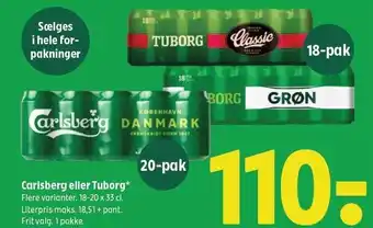 Coop 365 Carlsberg eller Tuborg tilbud