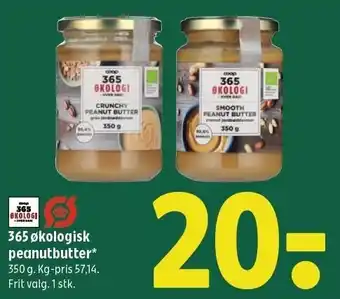 Coop 365 365 økologisk peanutbutter tilbud