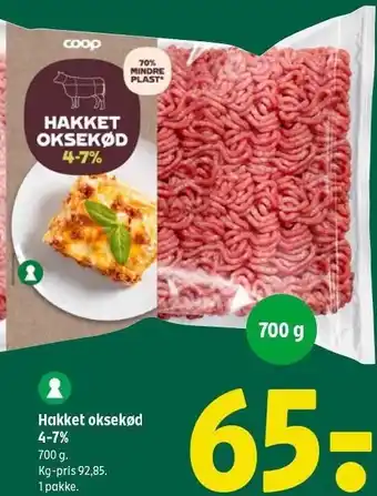 Coop 365 Hakket oksekød 4-7% tilbud