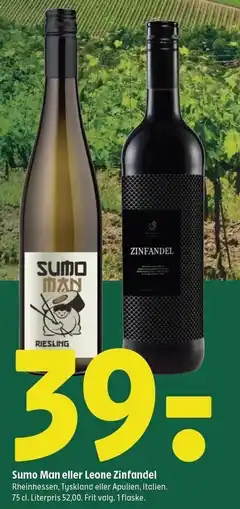 Coop 365 Sumo Man eller Leone Zinfandel tilbud