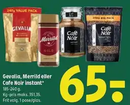 Coop 365 Gevalia, Merrild eller Cafe Noir instant tilbud