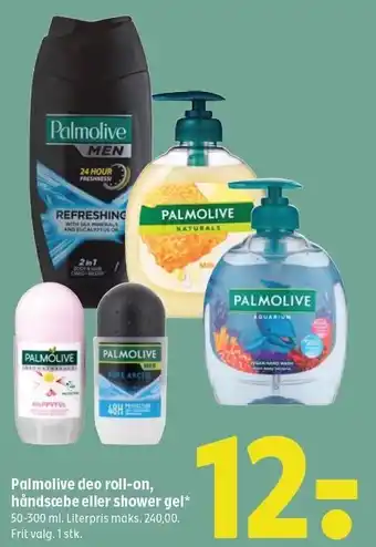 Coop 365 Palmolive deo roll-on, håndsæbe eller shower gel tilbud