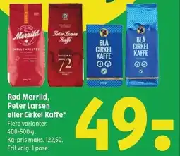 Coop 365 Rød Merrild, Peter Larsen eller Cirkel Kaffe tilbud