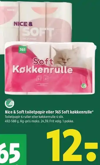 Coop 365 Nice & Soft toiletpapir eller 365 Soft køkkenrulle tilbud