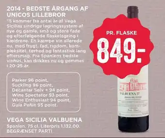 MENY Vega sicilia valbuena tilbud