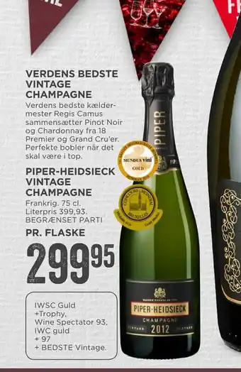 MENY Piper-heidsieck vintage champagne tilbud