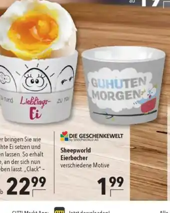 Citti DIE GESCHENKEWELT Sheepworld Eierbecher verschiedene Motive tilbud