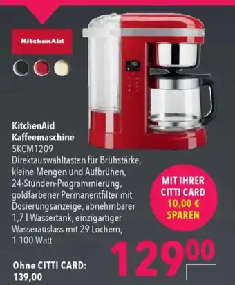 Citti KitchenAid Kaffeemaschine 5KCM1209 tilbud