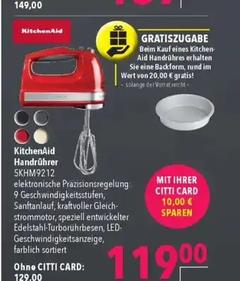 Citti KitchenAid Handrührer 5KHM9212 tilbud