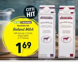 Citti Hamfelder Hof Bioland Milch tilbud