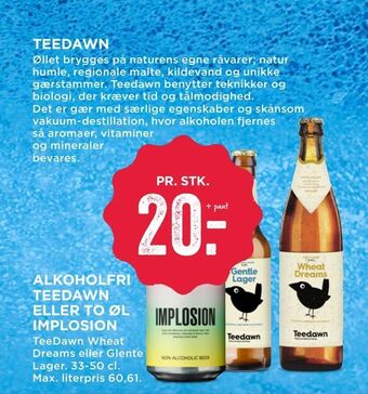 MENY Alkoholfri teedawn eller to øl implosion tilbud