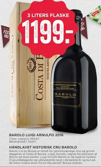 MENY BAROLO LUIGI ARNULFO 2016 tilbud