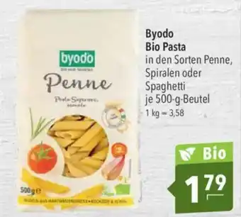 Citti Byodo Bio Pasta in den Sorten Penne, tilbud