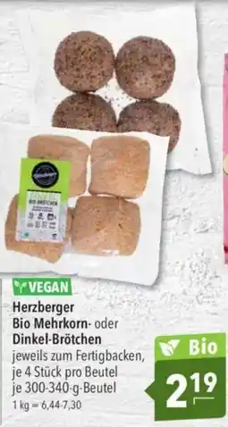 Citti YVEGAN Herzberger Bio Mehrkorn- oder Dinkel-Brötchen tilbud