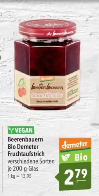 Citti YVEGAN Beerenbauern Bio Demeter Fruchtaufstrich verschiedene Sorten tilbud