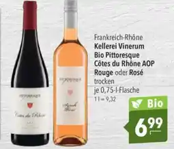 Citti Frankreich-Rhône Kellerei Vinerum Bio Pittoresque Côtes du Rhône AOP Rouge oder Rosé tilbud