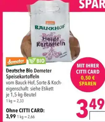 Citti Deutsche Bio Demeter Speisekartoffeln tilbud