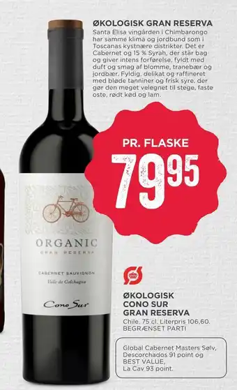 MENY Økologisk cono sur gran reserva tilbud