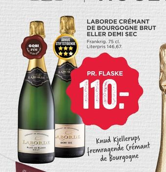 MENY Laborde crémant de bourgogne brut eller demi sec tilbud