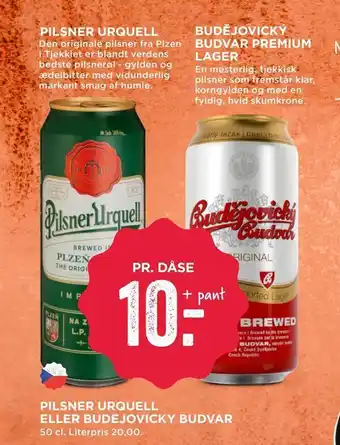 MENY Pilsner urquell eller budejovicky budvar tilbud