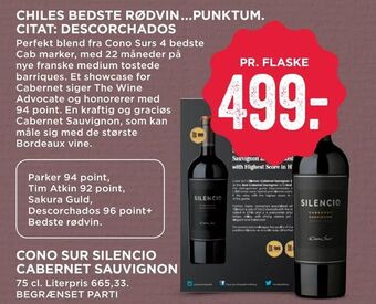 MENY Cono sur silencio cabernet sauvignon tilbud