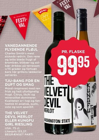 MENY The velvet devil merlot eller kungfu girl riesling tilbud