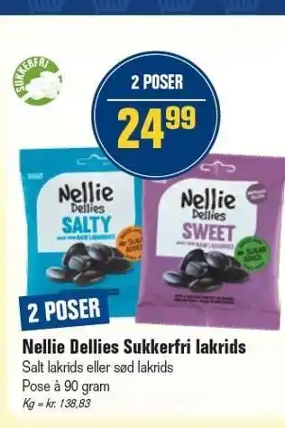 Otto Duborg Nellie Dellies Sukkerfri lakrids - 2 POSER tilbud