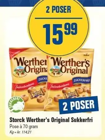 Otto Duborg Storck Werther's Original Sukkerfri - 2 POSER tilbud