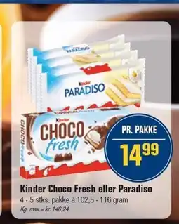 Otto Duborg Kinder Choco Fresh eller Paradiso tilbud