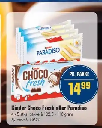 Otto Duborg Kinder Choco Fresh eller Paradiso tilbud