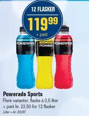 Otto Duborg Powerade Sports - 12 FLASKER tilbud